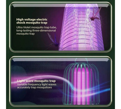 Лампа-пастка від комах MWD-03 2in1 світильник (з вбуд. акум.) (15см)