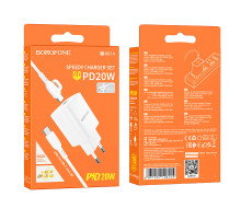 Мережевий зарядний пристрій Borofone BA81A PD20W Type-C to Type-C