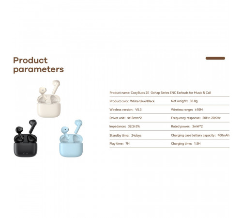 Бездротові навушники Remax 2E Gohap Series ENC