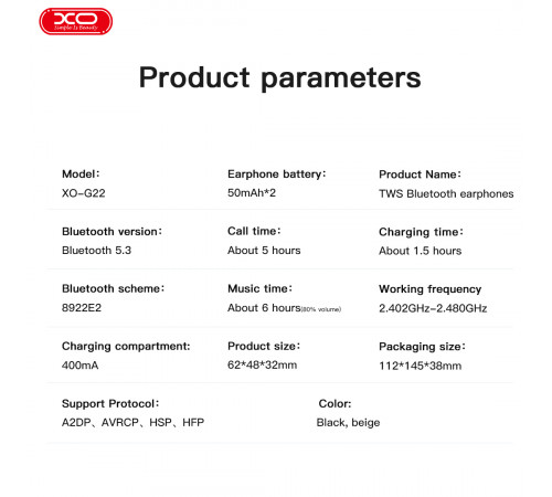 Бездротові навушники XO G22 Meow Star ANC+ENC (подвійний мікрофон)