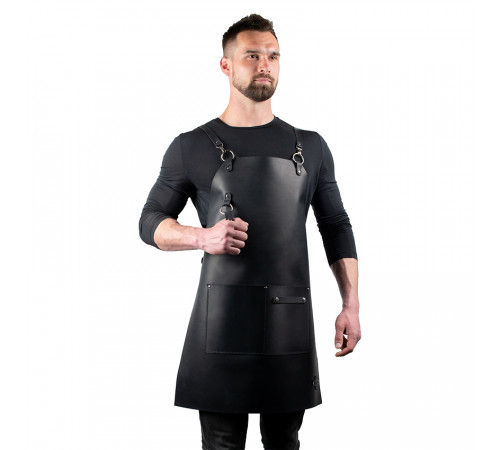 Шкіряний фартух Daddy Smoke чорний