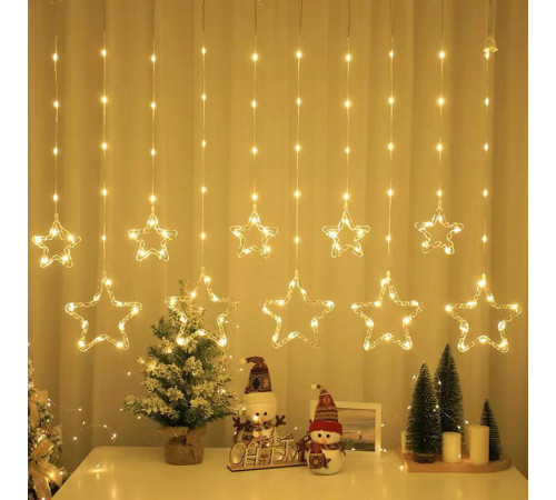Гирлянда Штора     10     Теплая    Usb   ЗВЕЗДЫ+ЗВЕЗДЫ      SF-40      код-3608  (50)