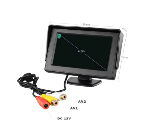 Монитор Автомобильный  HD, экран 4,3 дюйма для камеры заднего вида, TFT ЖК-дисплей  (100)