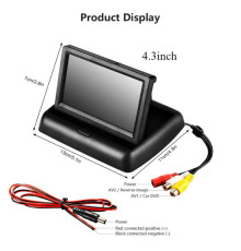 Монітор СКЛАДНИЙ Автомобільний HD, екран 4,3 дюйми для камери заднього виду, TFT РК-дисплей (50)