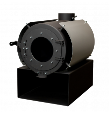 Печь дровяная отопительная DS Classic с кожухом серебряный