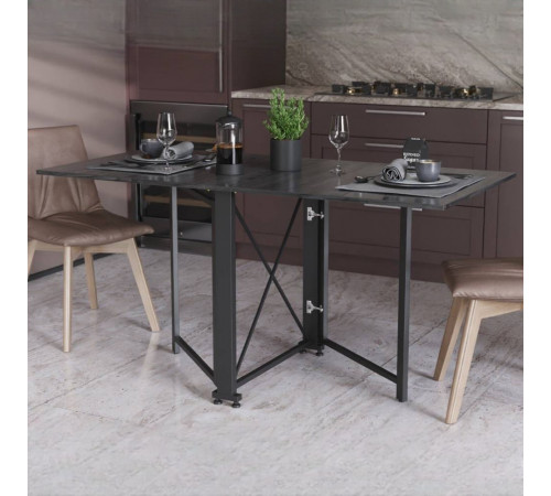 Стол-книжка трансформер Орион 2 Ferrum-decor 750x1520x730 Черный металл ДСП Сосна Кембра 16 мм (FRD-104585)