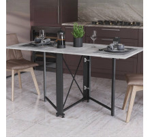 Стол-книжка трансформер Орион 2 Ferrum-decor 750x1520x730 Черный металл ДСП Бетон 16 мм (FRD-104589)