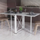Стол-книжка трансформер Орион 2 Ferrum-decor 750x1520x730 Белый металл ДСП Бетон 16 мм (FRD-104596)
