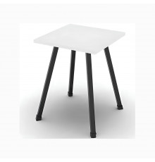 Табурет кухонный Ferrum-decor 430x320x320 Черный металл ДСП Белое 16 мм (FRD-104639)