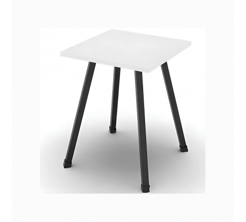 Табурет кухонный Ferrum-decor 430x320x320 Черный металл ДСП Белое 16 мм (FRD-104639)