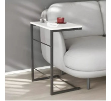Столик приставной Терри Ferrum-decor 650x440x330 Черный металл ДСП Белое 16 мм (FRD-104648)