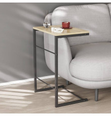 Столик приставной Терри Ferrum-decor 650x440x330 Черный металл ДСП Дуб Сонома 16 мм (FRD-104651)