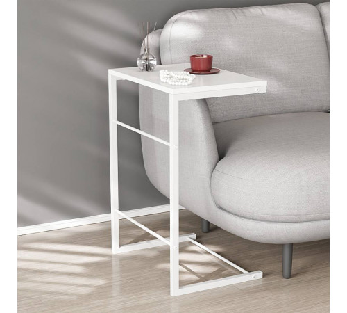 Столик приставной Терри Ferrum-decor 650x440x330 Белый металл ДСП Белое 16 мм (FRD-104655)