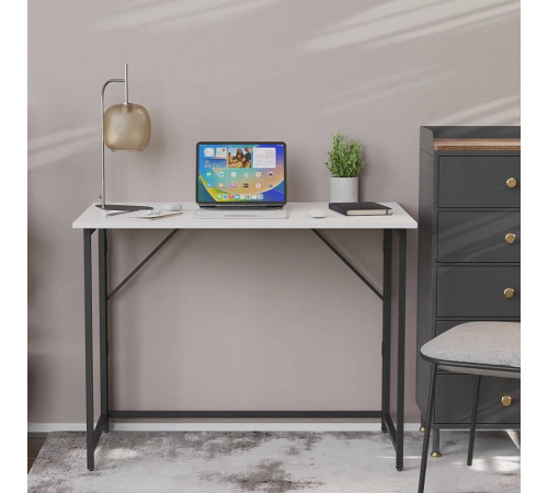 Стол раскладной Морис Ferrum-decor 750x1000x600 Черный металл ДСП Белое 16 мм (FRD-104669)