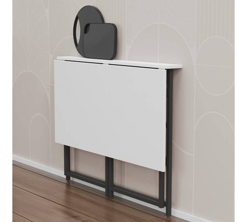 Стол раскладной Морис Ferrum-decor 750x1000x600 Черный металл ДСП Белое 16 мм (FRD-104669)