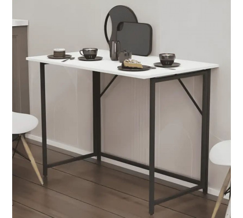 Стол раскладной Морис Ferrum-decor 750x1000x600 Черный металл ДСП Белое 16 мм (FRD-104669)