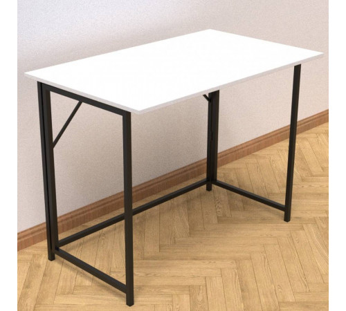 Стол раскладной Морис Ferrum-decor 750x1000x600 Черный металл ДСП Белое 16 мм (FRD-104669)
