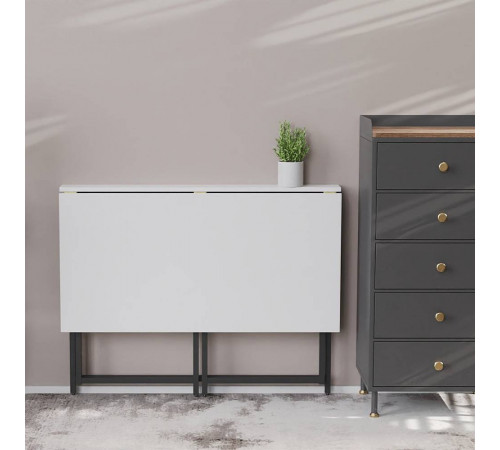Стол раскладной Морис Ferrum-decor 750x1000x600 Черный металл ДСП Белое 16 мм (FRD-104669)