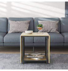 Стол журнальный трансформер Куб Комбо Ferrum-decor 540x532x500 Черный металл ДСП - Дуб Сонома 16 мм (FRD-105153)