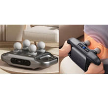 Перкуссионный массажер ЧЕТЫРЬМА   головками 4РОЛИКFour fascia guns mixed colors	( Xl-1190) (18)