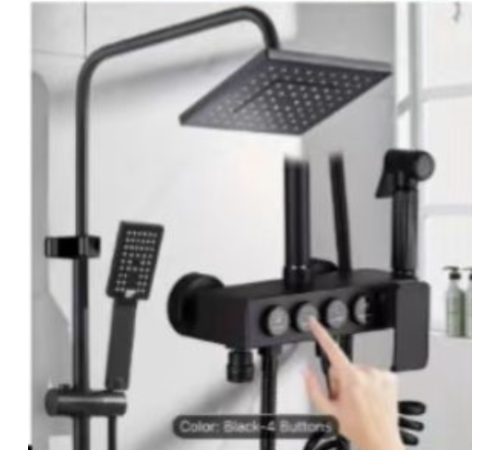 Смеситель для ванной комнаты из нержавеющей стали черного shower	 AA6-6    AA25-13  (12)