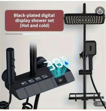 Змішувач для ванної кімнати з нержавіючої сталі чорного shower AA6-7 (10)