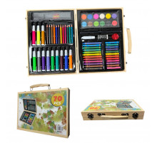 Набір для малювання в дерев'яній валізці 70 предметів (20 шт)