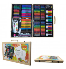 Набір для малювання в дерев'яній валізці 180 предметів (10 шт)