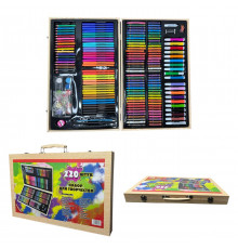 Набір для малювання в дерев'яній валізці 220 предметів (10 шт)