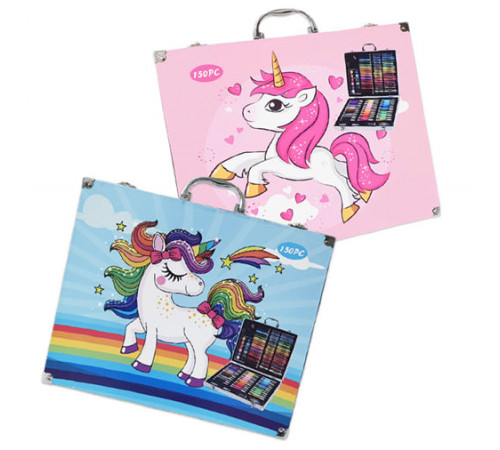 Набір для малювання в пластиковій валізі (з алюмінію. окантів.) KBX-150-3 150 предметів (30 шт)