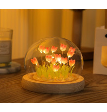 Нічник "Тюльпани в СКЛЯНІЙ КУЛІ" (64 шт)