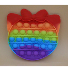 AA3286 POP IT Котик з Бантом, райдужний