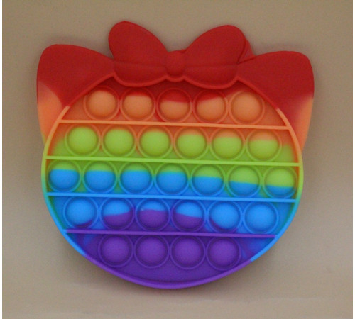 AA3286 POP IT Котик з Бантом, райдужний