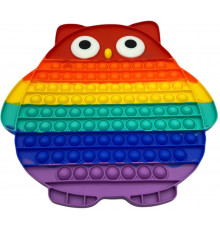 AA3712 POP IT Сова Велика, райдужна, 30*30 см.