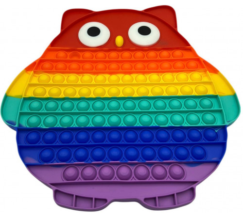 AA3712 POP IT Сова Велика, райдужна, 30*30 см.