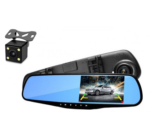 НЕТУ Зеркало видеорегистратор 1433 (камера - FHD, монитор - 4,3") - 2 камеры [204] (30 шт/ящ)