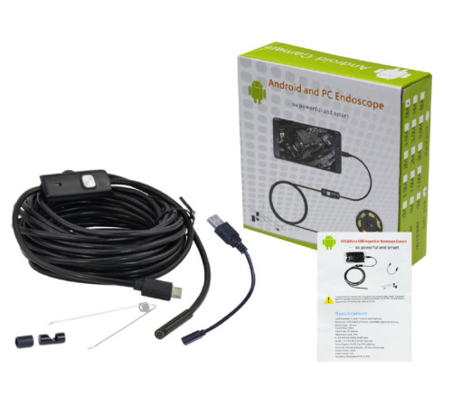 КАмера  Эндоскоп Android and PC Endoscope, гибкая USB-камера  100P   5 МЕТРОВ      (108)