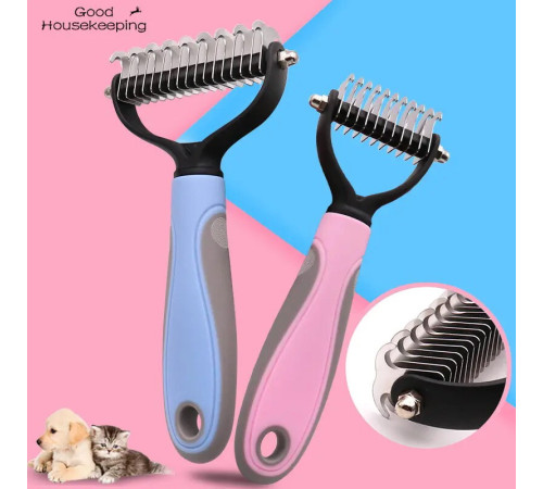 159  Двусторонняя расческа для вычесывания шерсти кошек и собак БОЛЬШОЙ 187  (120) (100) (200)