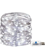 4646 - код 2025Гірлянда мідна проволка 200ED 2M ЮСБ Біла  75-20 (100)