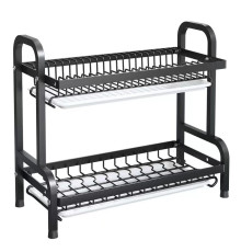 Сушарка,стійка для сушіння полиця для зберігання Double layered bowl rack "¶LY-620" (10)