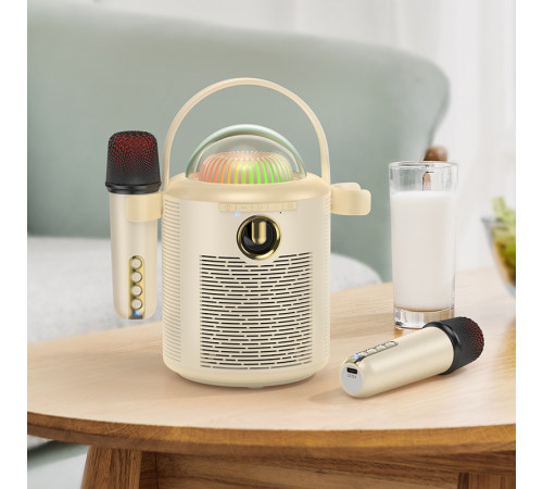 УЦІНКА Портативна колонка Hoco BS59 Pearlescent з 2-ма мікрофонами (19,0*12,0*21,5 см) (під ремонт)