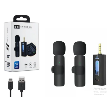 Блогер МІКрофон Портативний 2в1 Петличні мікрофони бездротові 3.5mm AUX K35 MY MARK  K35(100)
