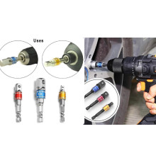 Перехідник з шестигранним хвостовиком 1/4 дюйма, 1/4 дюйма, 3/8 дюйма, перехідник з ударною -2 (180)