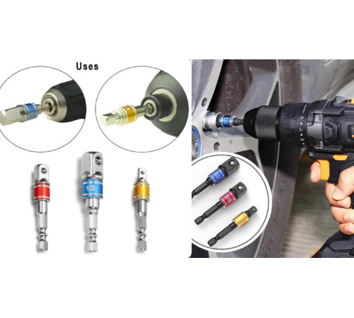 Переходник с шестигранным хвостовиком 1/4 дюйма,1/4 дюйма,3/8 дюйма,переходник с ударной -2(180)