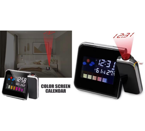 Часы Будильник  ПРОЭКЦИЯ времени  метеостанция, потенциометрия, , влажность HA-168 НА-218 (60