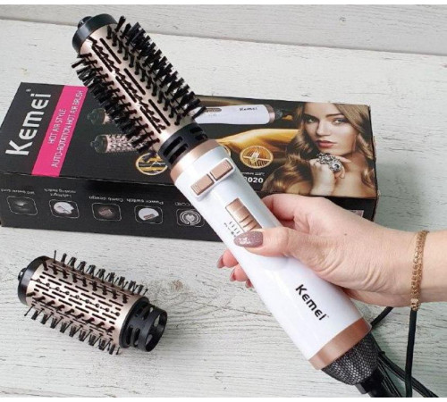 Фен - Щетка Браш Вращающаяся воздушная плойка Kemei KM-8020 2 в 1   (10)(20)
