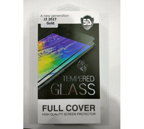 РАСПРОДАЖА Панель передняя 5D GLASS J3 2017 (black, gold) //