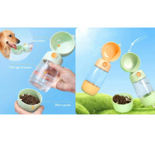 Поилка бутылка для воды для собак 2-в-1 и контейнер для еды,   123   (60)