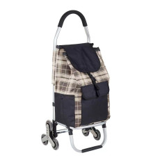 Візок SHOPPING CART-D-016-3 в клітинку коричневий Синій (8)