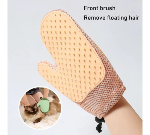 159  Перчатка Массажная щетка для удаления шерсти кошек и собак с защитой от царапин   XL-147  (200)